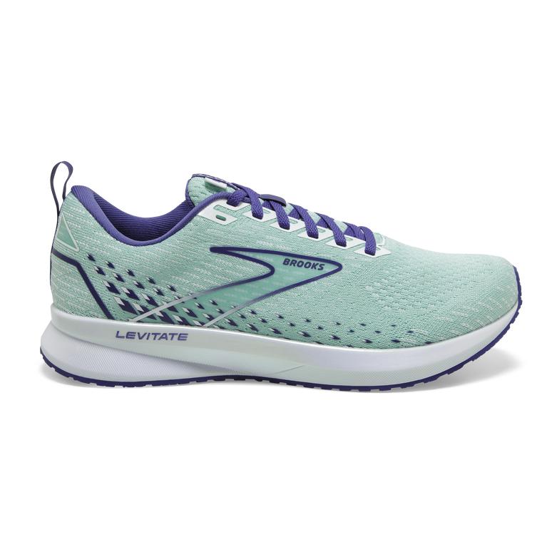 Brooks Levitate 5 Women's Road Running Shoes - PaleTurquoise/Yucca/Navy Blue/White (39027-DYIQ)